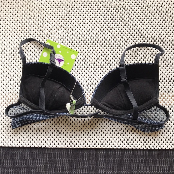 Itty Bitty Bra Removable Pad Bra - Houndstooth (Navy) - Picture 6 of 9